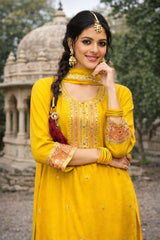 Sunshine Yellow Embroidered Suit Set