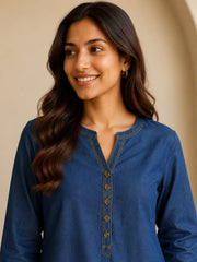 Graceful Indigo Soft Denim Co-ord Set