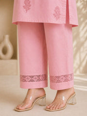 Blush Pink Chikankari Rayon Kurta Set (Without Dupatta)