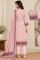 Blush Pink Chikankari Cotton Printed Kurta Set with Dupatta