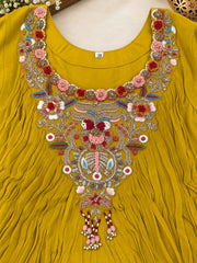 Graceful Embroidered Pure Chinon Contemporary Set