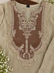 Stylish Embroidered Salsa Kurta Set with Striped Dupatta