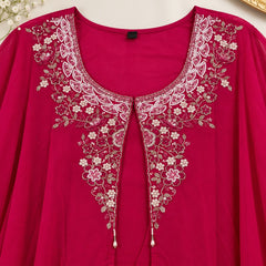 Elegant Chinon Cape Co-ord Set with Flared Pants
