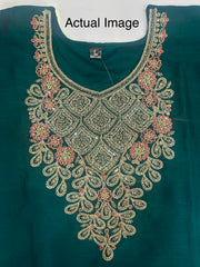 Teal Green Vichitra Silk Kurta Set with Embroidered Dupatta & Potli Bag