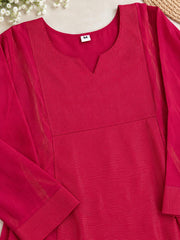 Graceful Rani Pink Roman Shimmer A Line Kurta Set