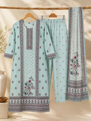 Printed Chikankari Cotton Kurta Set with Dupatta