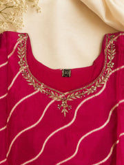 Exquisite Pink Crepe Handwork Kurta Set with Dupatta