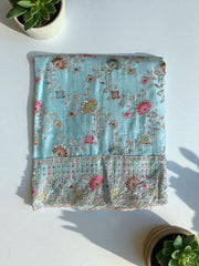 Elegant Vichitra Embroidered Unstitched Suit