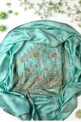 Elegant Vichitra Embroidered Unstitched Suit