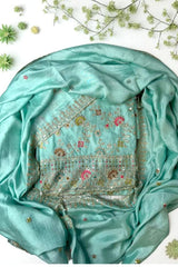 Elegant Vichitra Embroidered Unstitched Suit