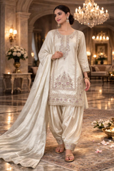 Beautiful Embroidered Kurta Set with Farsi Salwar