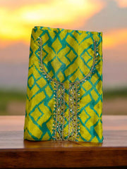 Royal Shimmer Organza Unstitched Suit with Silk Dupatta - Green