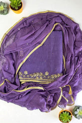 Royal Barbari Simar Hand Embroidered Unstitched Suit-Purple