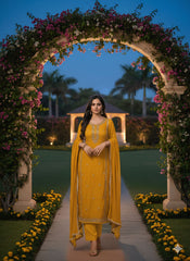 Premium Organza Hand Embroidered Unstitched Suit