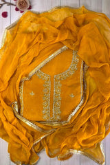 Premium Organza Hand Embroidered Unstitched Suit