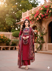 Elegant Georgette Unstitched Suit with heavy Chikankari and mirror work