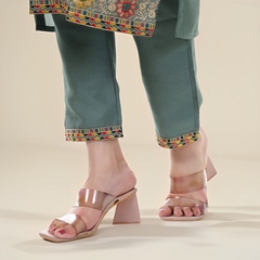 Elegant Sage Green Embroidered Kurta Set with Deep Green full Embroidered Dupatta