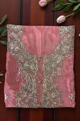 Premium Glass Organza Embroidered Suit Set with Dupatta-Pink