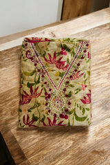 Golden Harvest – Elegant Floral Embroidered Suit Set