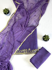 Royal Barbari Simar Hand Embroidered Unstitched Suit-Purple