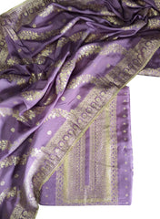 Regal Dola Silk Embroidered Unstitched Suit-Purple