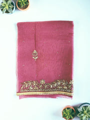 Royal Barbari Simar Hand Embroidered Unstitched Suit-Rose Pink