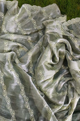 Soft Sage Green Embroidered Organza Saree
