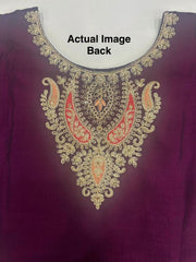 Royal Purple Vichitra Silk Kurta Set with Embroidered Dupatta & Potli Bag