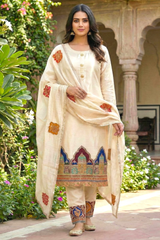 Elegant Pure Tissue Embroidered Suit Set