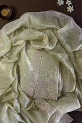 Elegant Gold Crush Embroidered Unstitched Suit