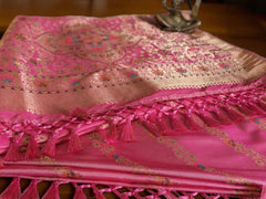 Elegant Pink Banarasi Silk Saree with Rich Zari Weave