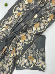 Premium Pashmina Unstitched Suit – Winter Wear | Printed & Embroidered Design