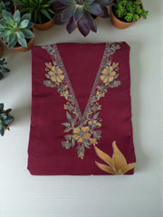 Maroon Pashmina Winter Unstitched Suit