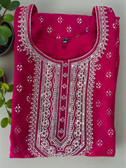Designer Silk Embroidered Kurta Set (Sleeves Included)