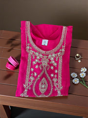 Premium Pink Silk Embroidered Kurta Set with Dupatta