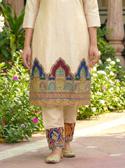 Elegant Pure Tissue Embroidered Suit Set