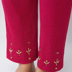 Festive Rani Pink Kurta Set with Banarasi Dupatta