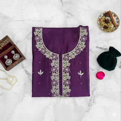 Premium Organza Hand Embroidered Unstitched Suit