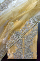Premium Glass Organza Embroidered Suit Set with Dupatta-Yellow