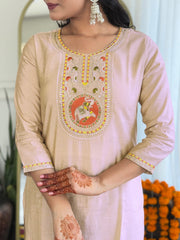 Gorgeous Kurta Set with Embroidered Yoke & Bandhani Print Dupatta