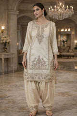 Beautiful Embroidered Kurta Set with Farsi Salwar
