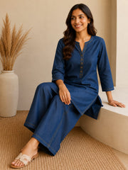 Graceful Indigo Soft Denim Co-ord Set