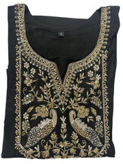 Elegant Black Embroidered Kurta Set with Banarasi Dupatta
