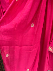 Graceful double shade Mul Chanderi Embroidered Kurta Set