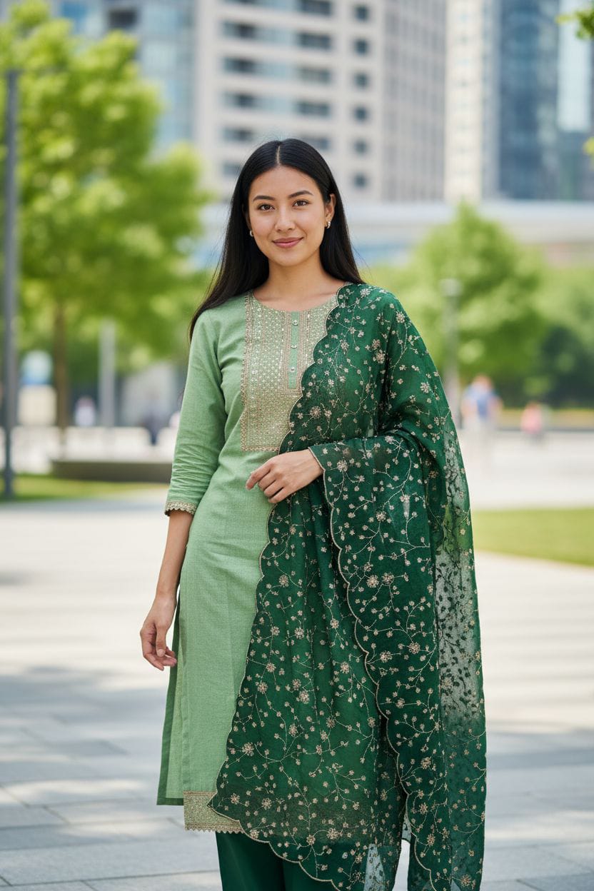 Graceful Vichitra Silk Embroidered Unstitched Suit with Embroidered Jaal Dupatta