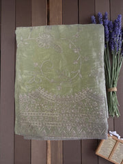 Elegant Gold Crush Embroidered Unstitched Suit