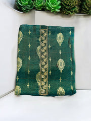 Royal Embroidered Banarasi Unstitched Suit with Golden Zari & Pure Dupatta