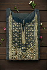 Premium Grey Embroidered Kurta Set with Dupatta