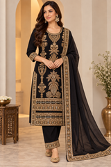 Black Premium Heavy Embroidered Kurta Set with Dupatta