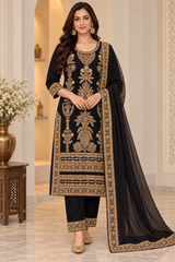 Black Premium Heavy Embroidered Kurta Set with Dupatta